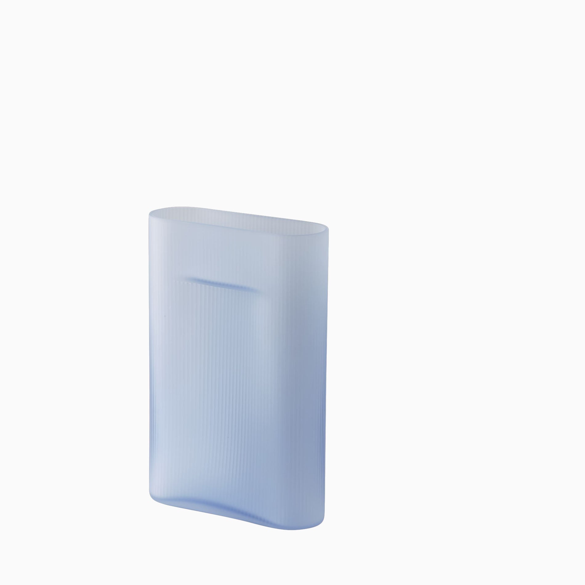 Muuto Ridge Vase H35 - Light Blue Frosted Glass