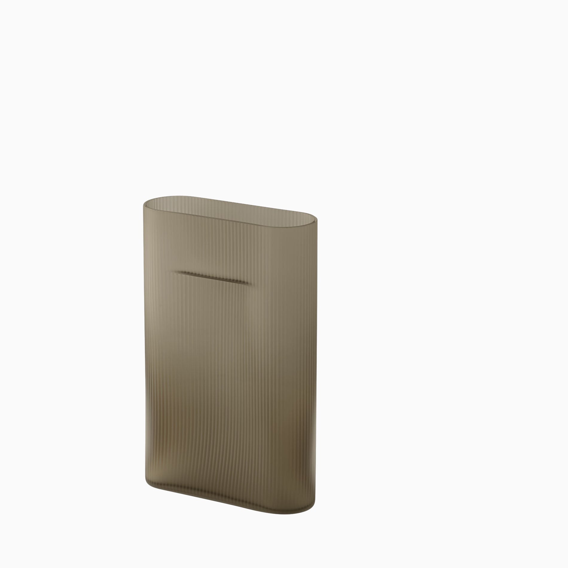 Muuto Ridge Vase Frosted Glass Taupe 35cm