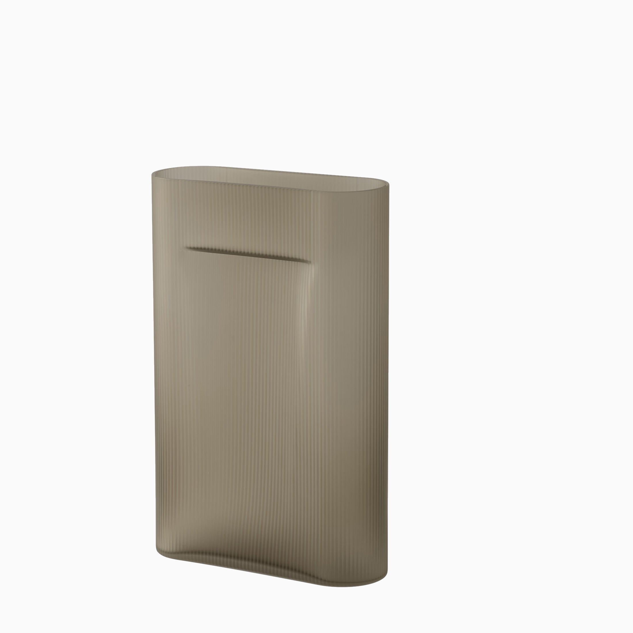 Muuto Ridge Vase Taupe Frosted Glass