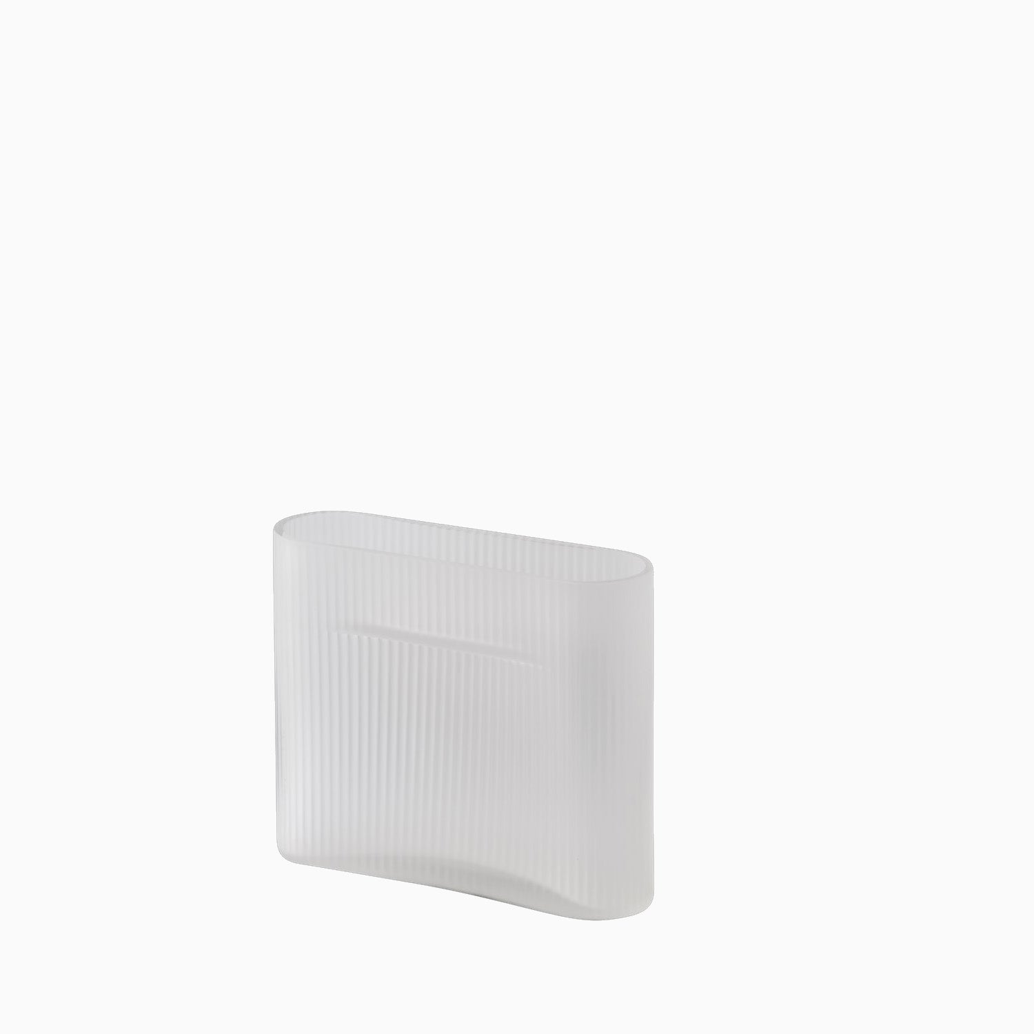 Muuto Ridge Vase H16.5 - White Frosted Glass