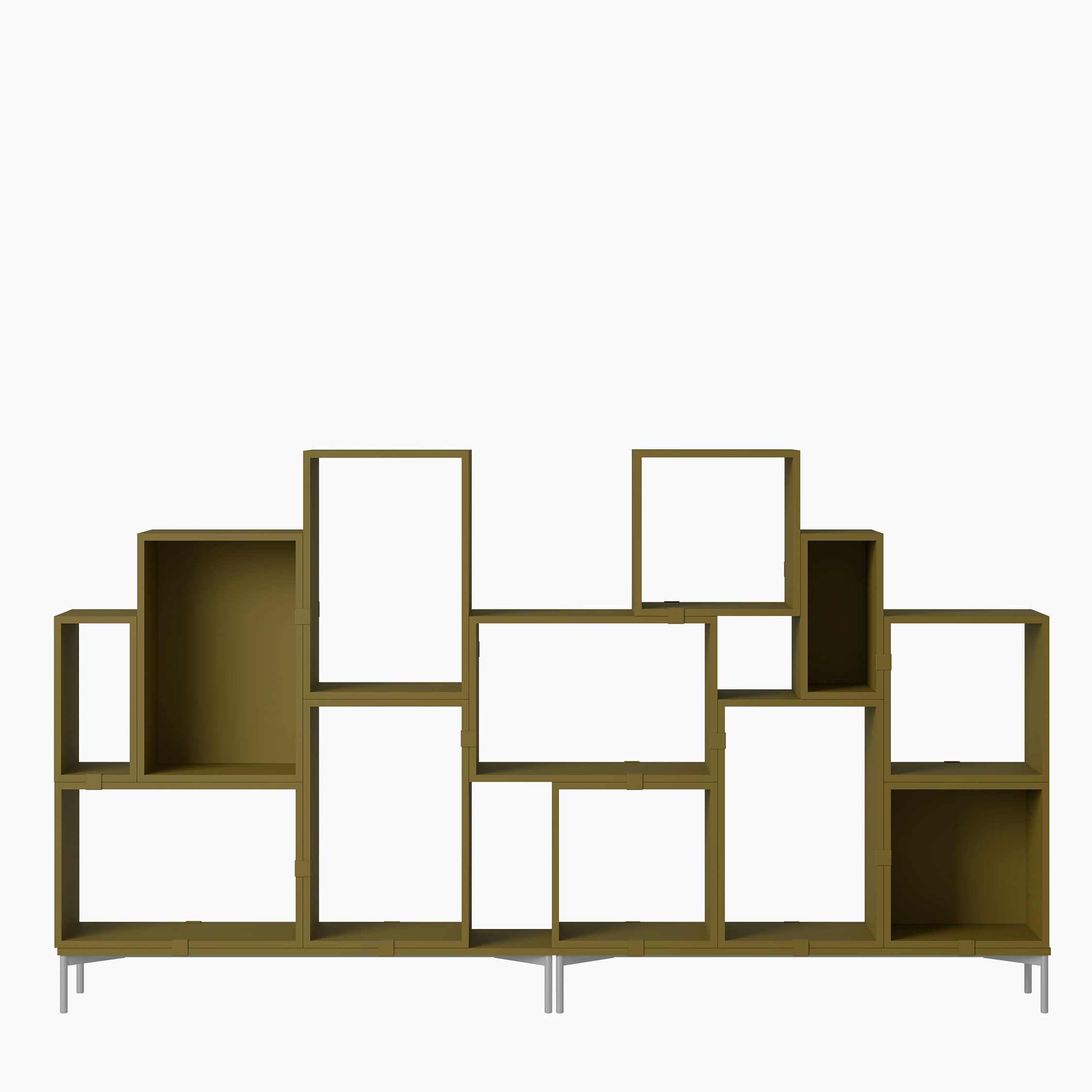 Muuto Stacked Storage Bookcase Configuration 3 Brown Green