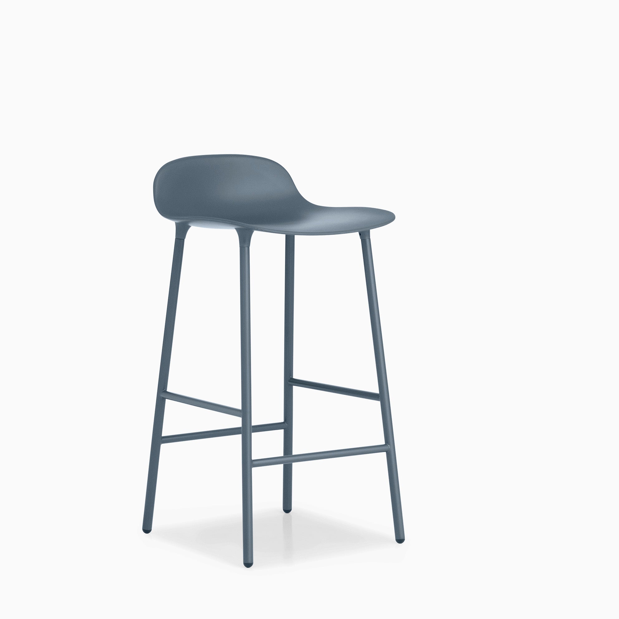 Normann Copenhagen Form Bar Stool 65cm Steel Blue