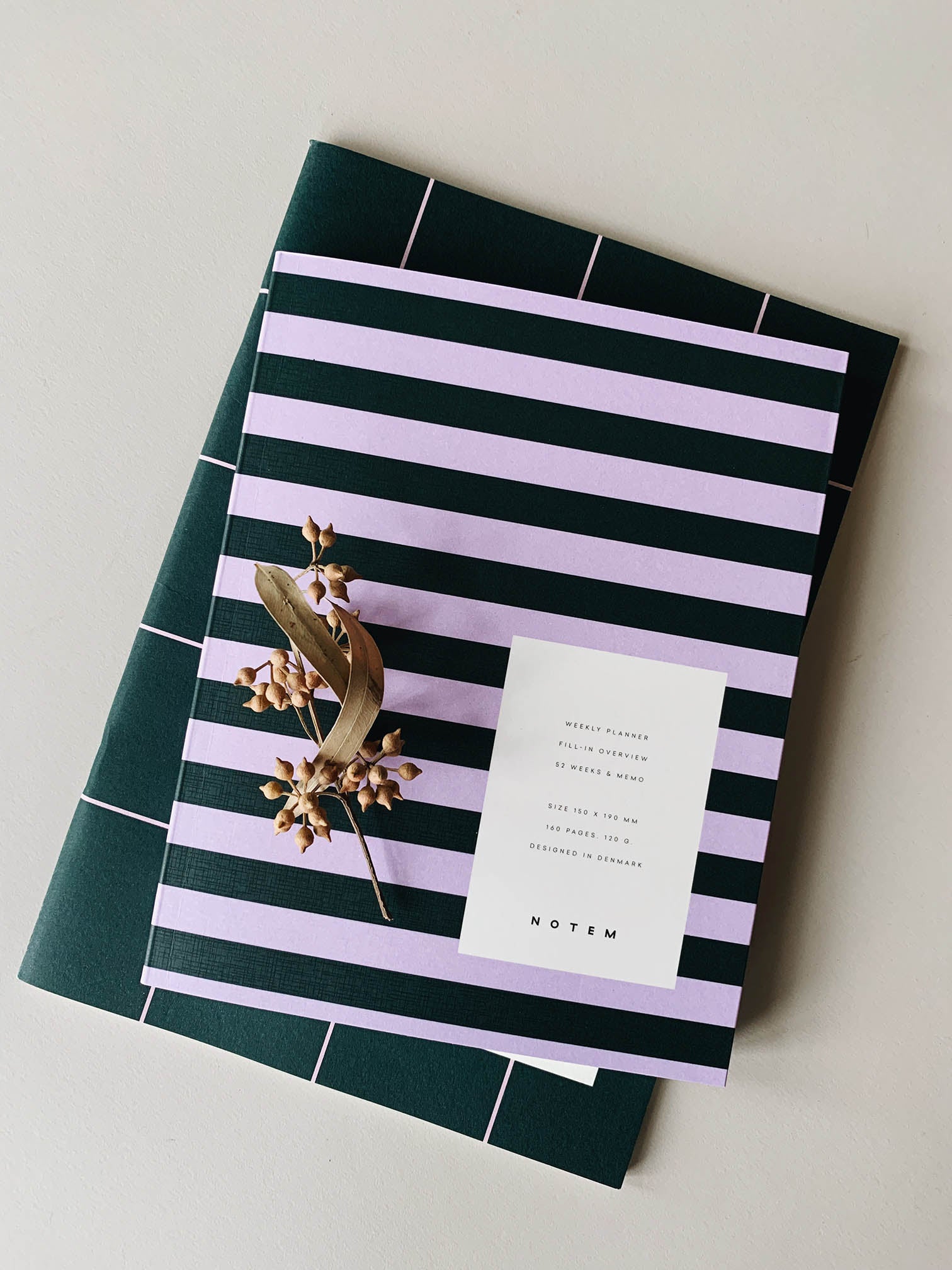 Notem UMA Flat Lay Weekly Planner Medium Green and Rose