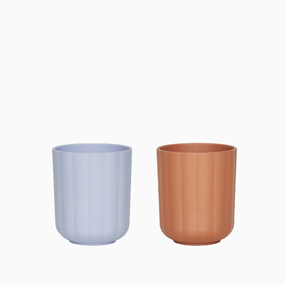 OYOY Pullo Cup 2pk Caramel Ice Blue