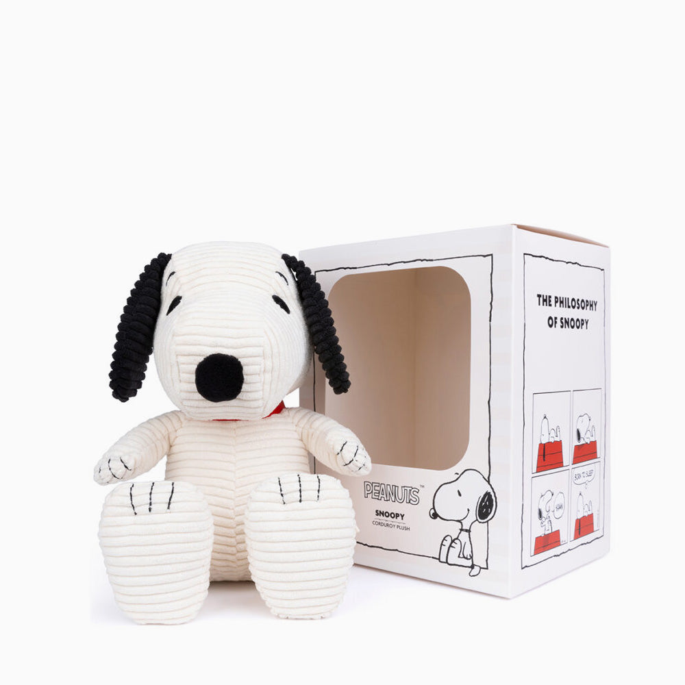 Peanuts Snoopy Sitting Corduroy Cream 27cm