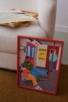 Paper Collective Modern Timber Poster Frame in Vibrant Red Solid Wood