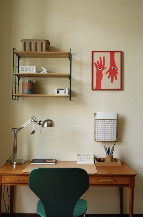 Paper Collective Modern Timber Poster Frame in Vibrant Red Solid Wood