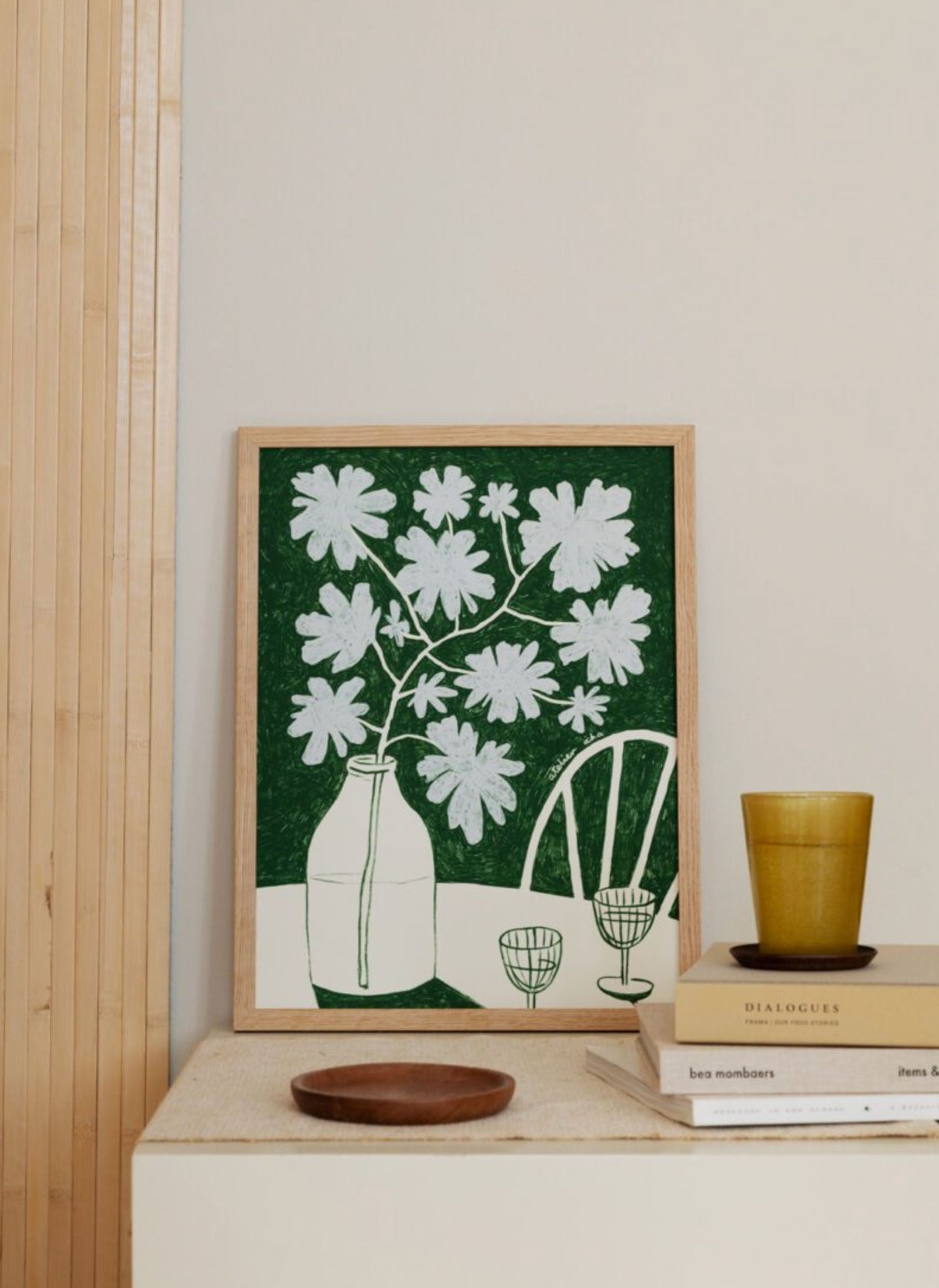 The Poster Club Anouk Van Cleef Blue Flowers Red Wine