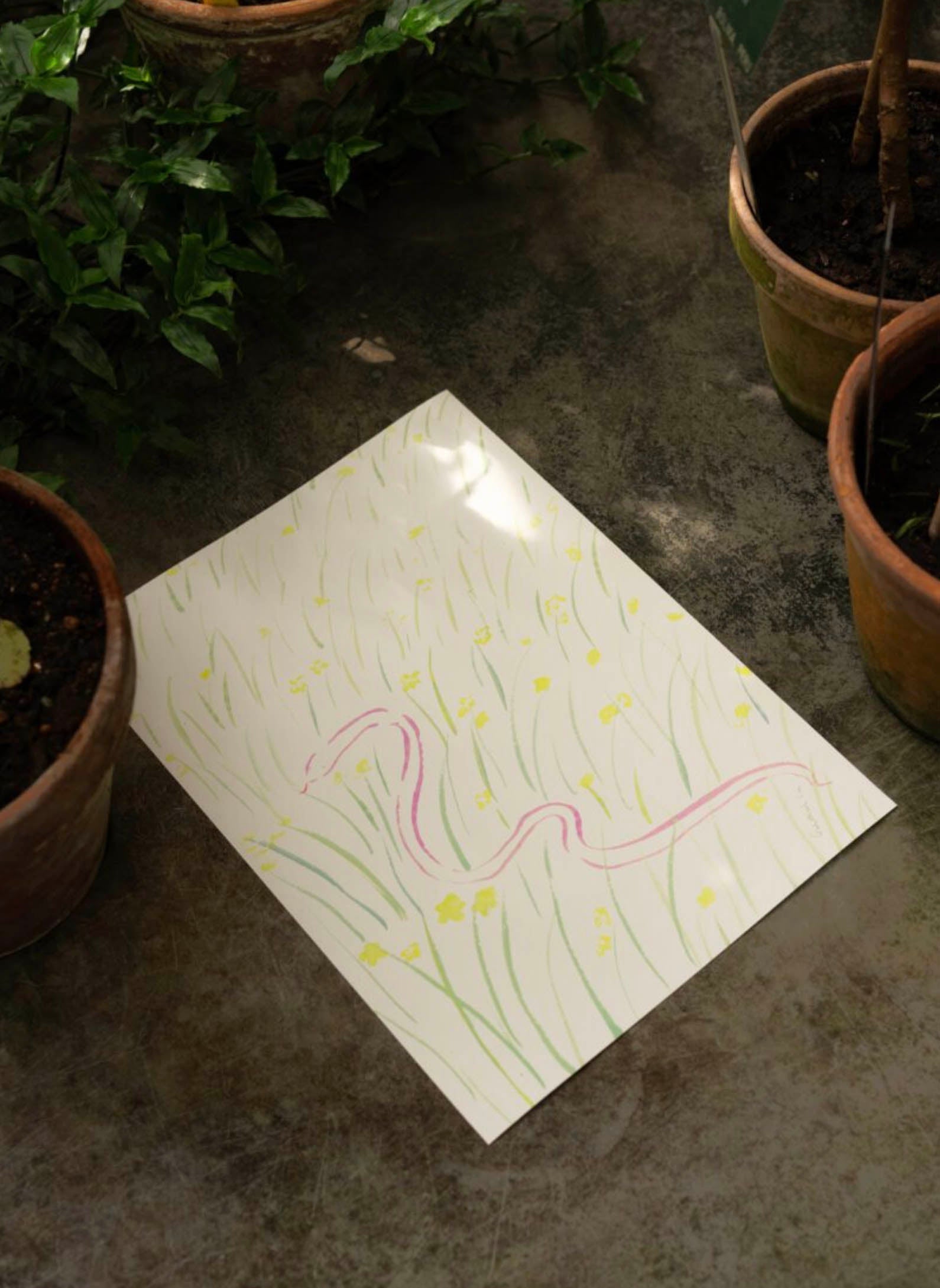 The Poster Club Oamul - Daffodils and Snake