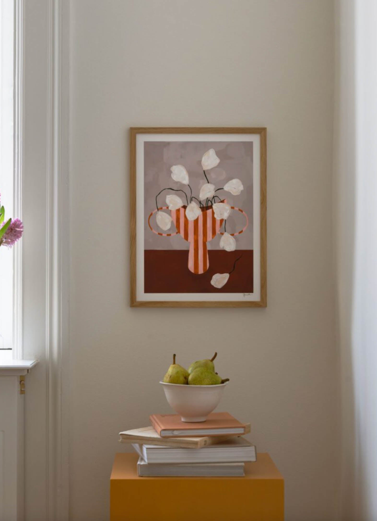 Frankie Penwill - White Flowers in Striped Vase