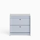 Util Bedside Table with 2 Drawers Brushed Aluminium