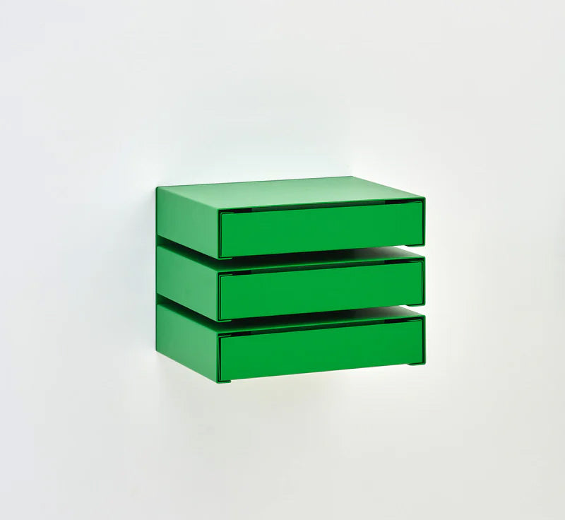 Util KGT Wall Mounted Drawer 3 - Vertical Pure Green