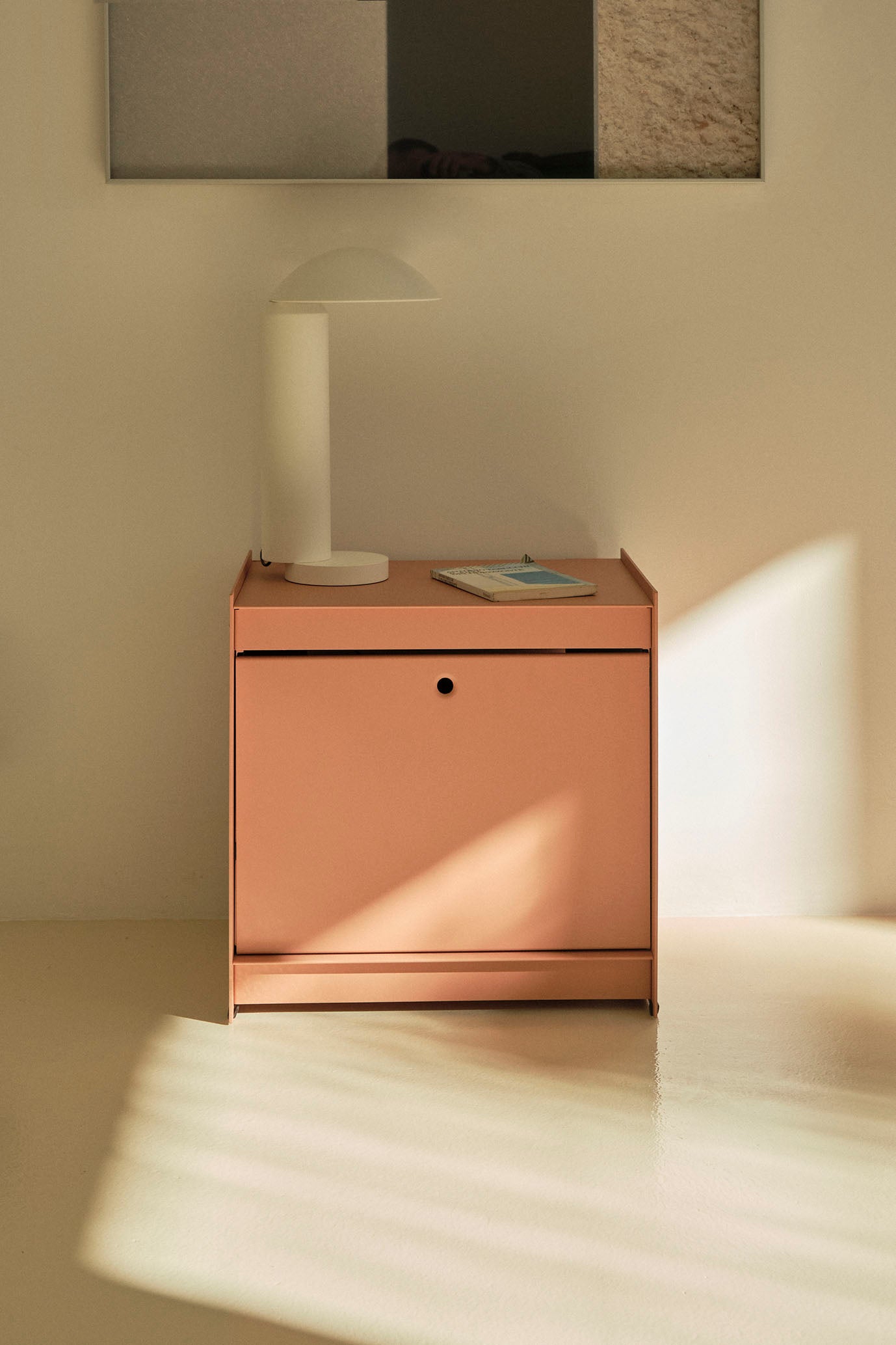Util Plie Bedside Table with 1 Tall Drawer Coral