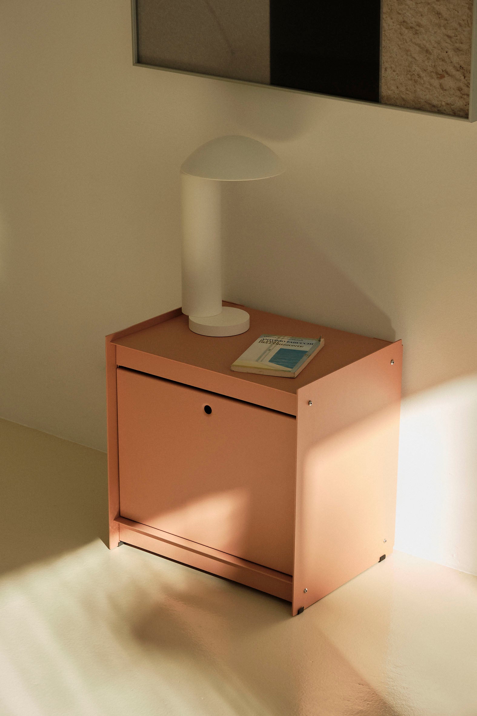 Util Plie Bedside Table with 1 Tall Drawer Coral