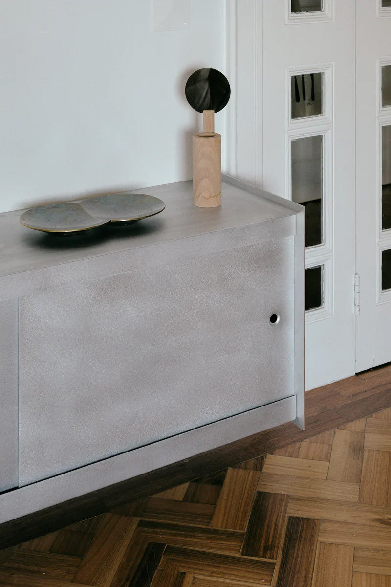 Util Plié Wall Unit 2 Doors 120cm Brushed Aluminium