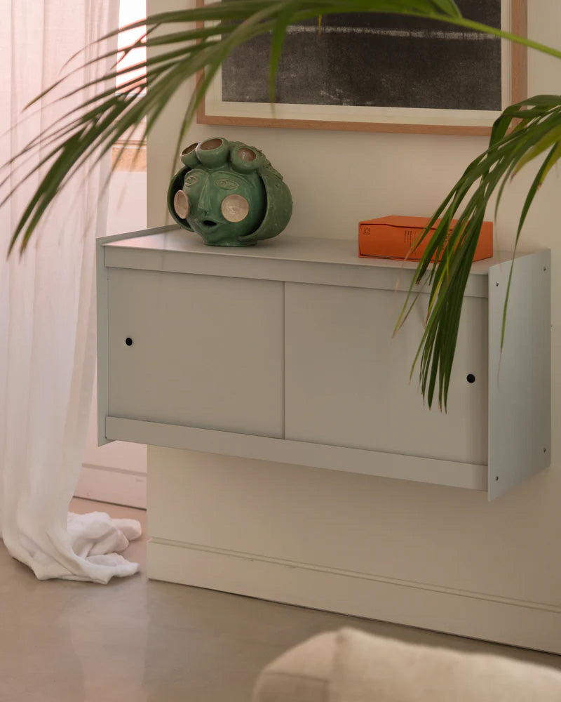 Util Plié Wall Unit 2 Doors 90cm Light Grey