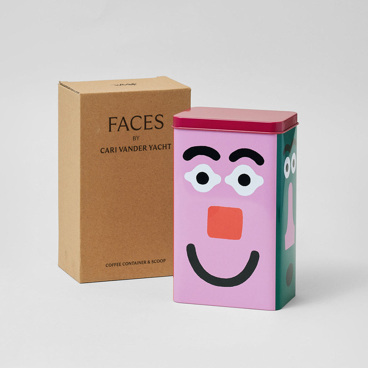 Wrap Faces Coffee Storage Tin 500g with Scoop