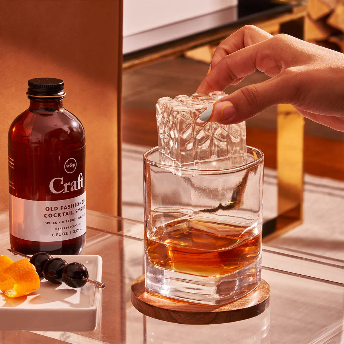 W&P Cocktail Ice Tray Crystal Charcoal