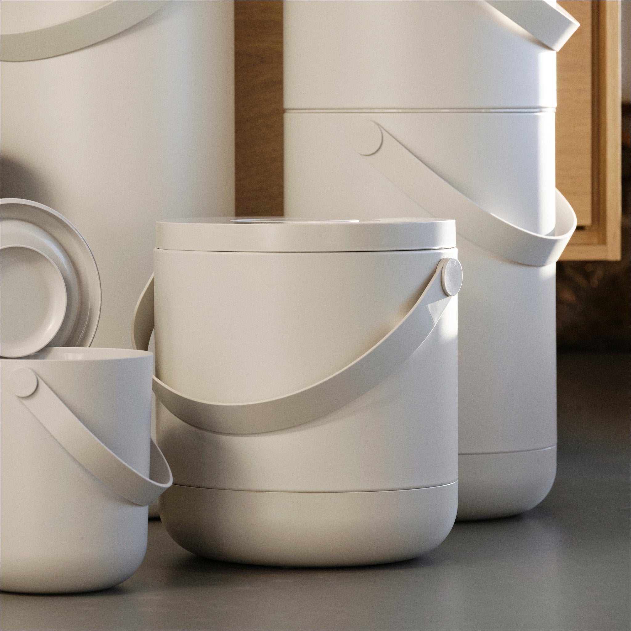 Zone Circular Waste Bin 15L  - Warm Grey
