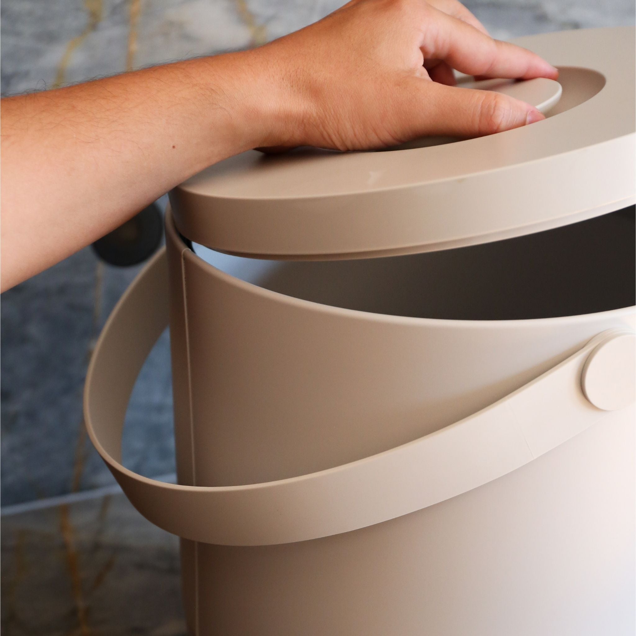 Zone Circular Waste Bin 15L  - Warm Grey