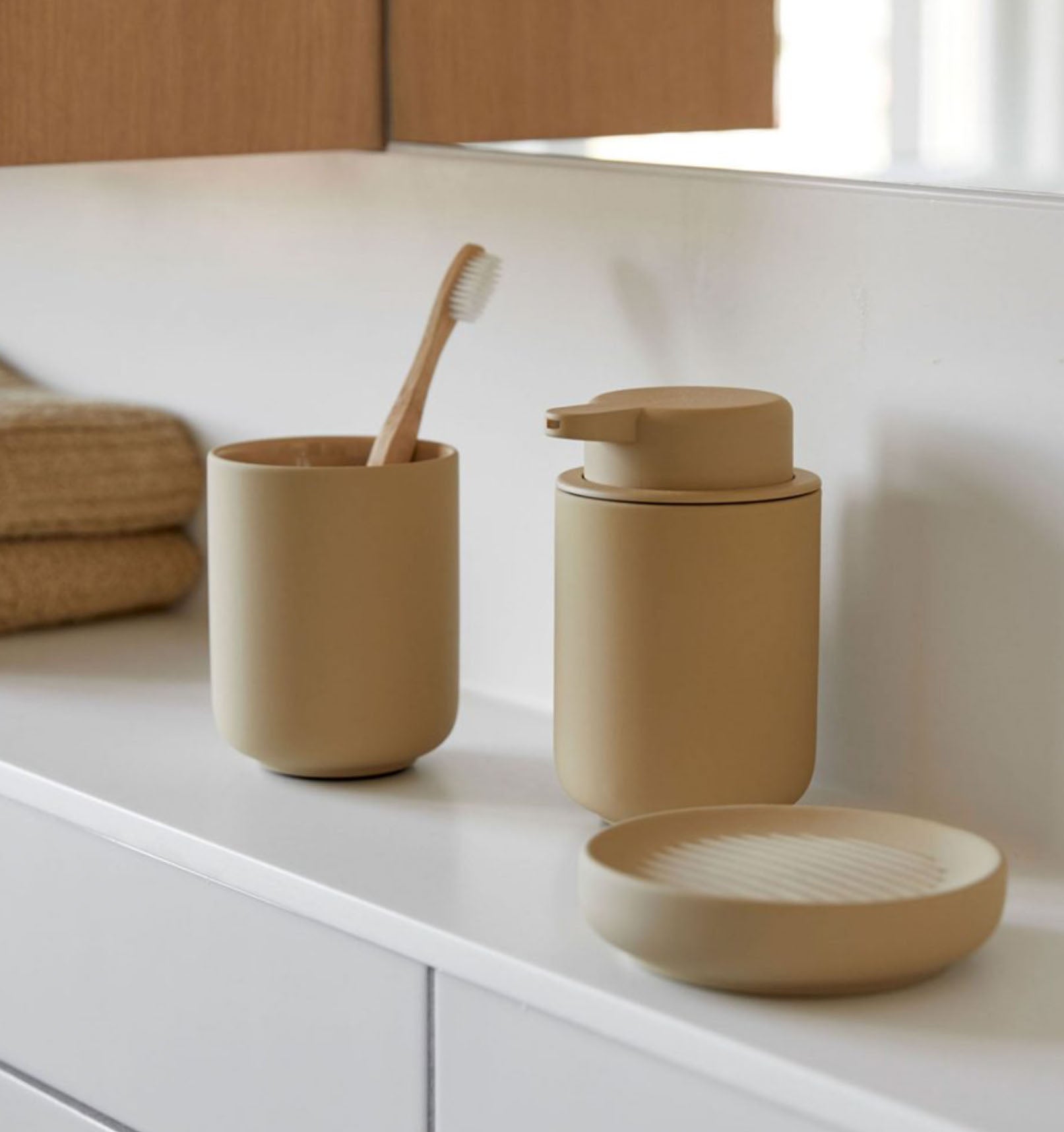 Zone Ume Toothbrush Mug Warm Sand