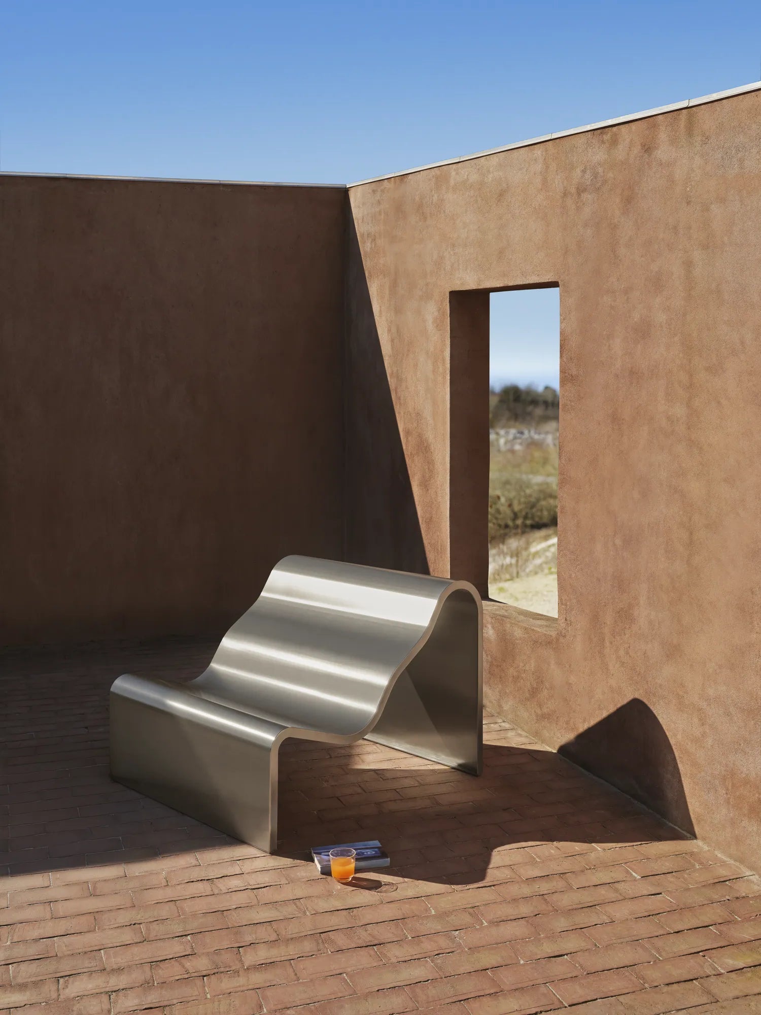 Muuto Dream View Bench Brushed Stainless Steel
