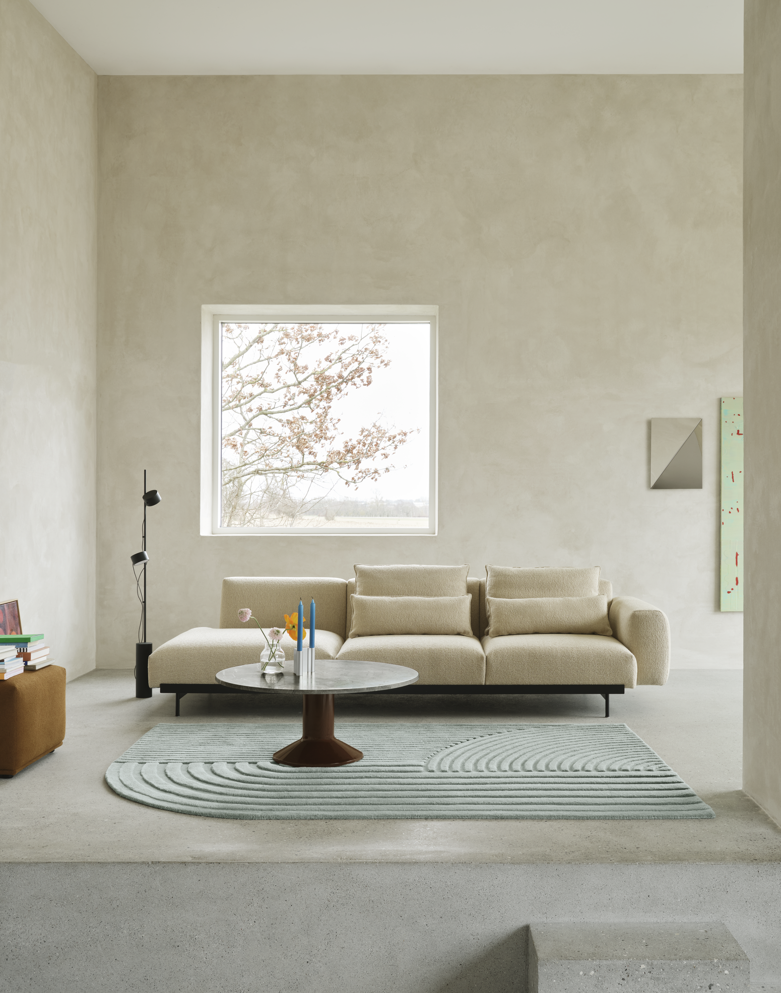 Muuto Midst Coffee Table 90cm Grey Marble Round