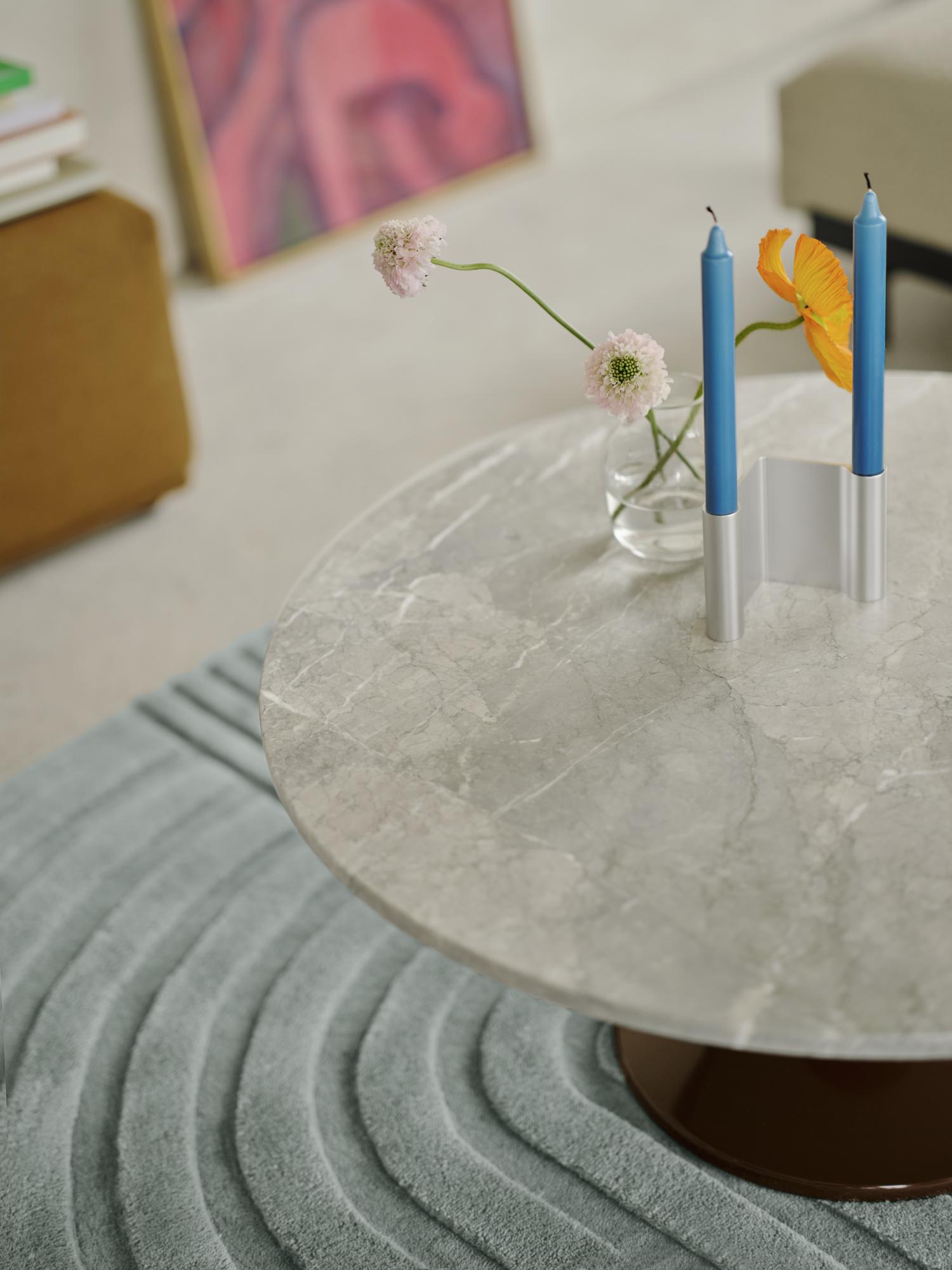 Muuto Midst Coffee Table 90cm Grey Marble Round