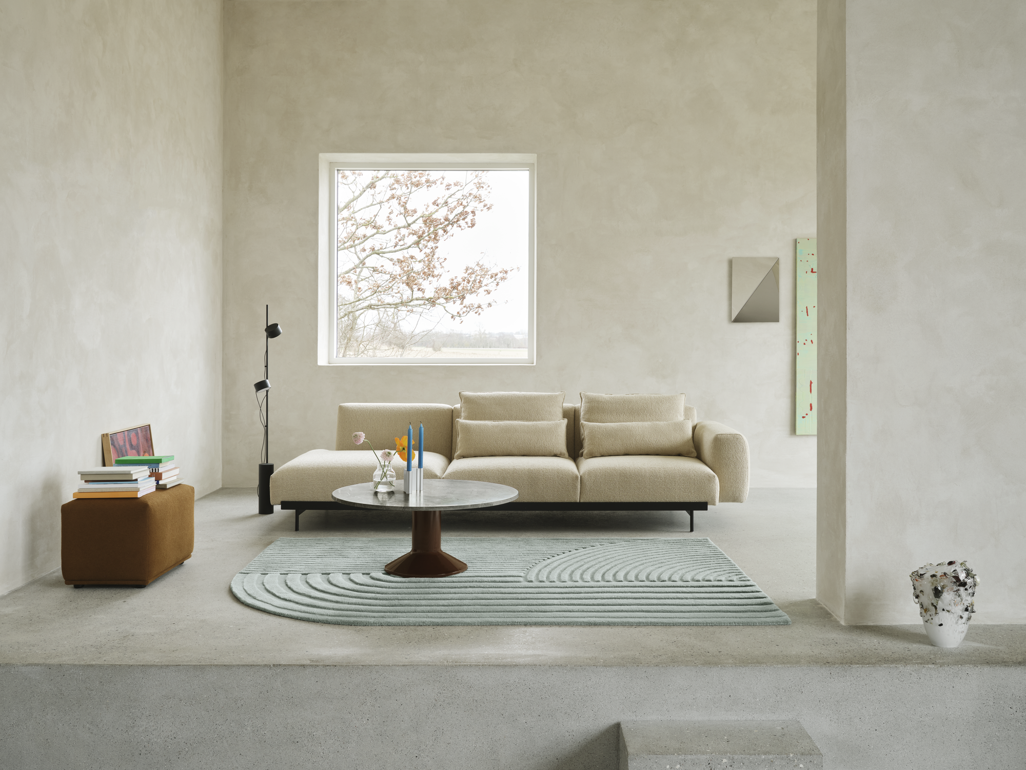 Muuto Midst Coffee Table 90cm Grey Marble Round
