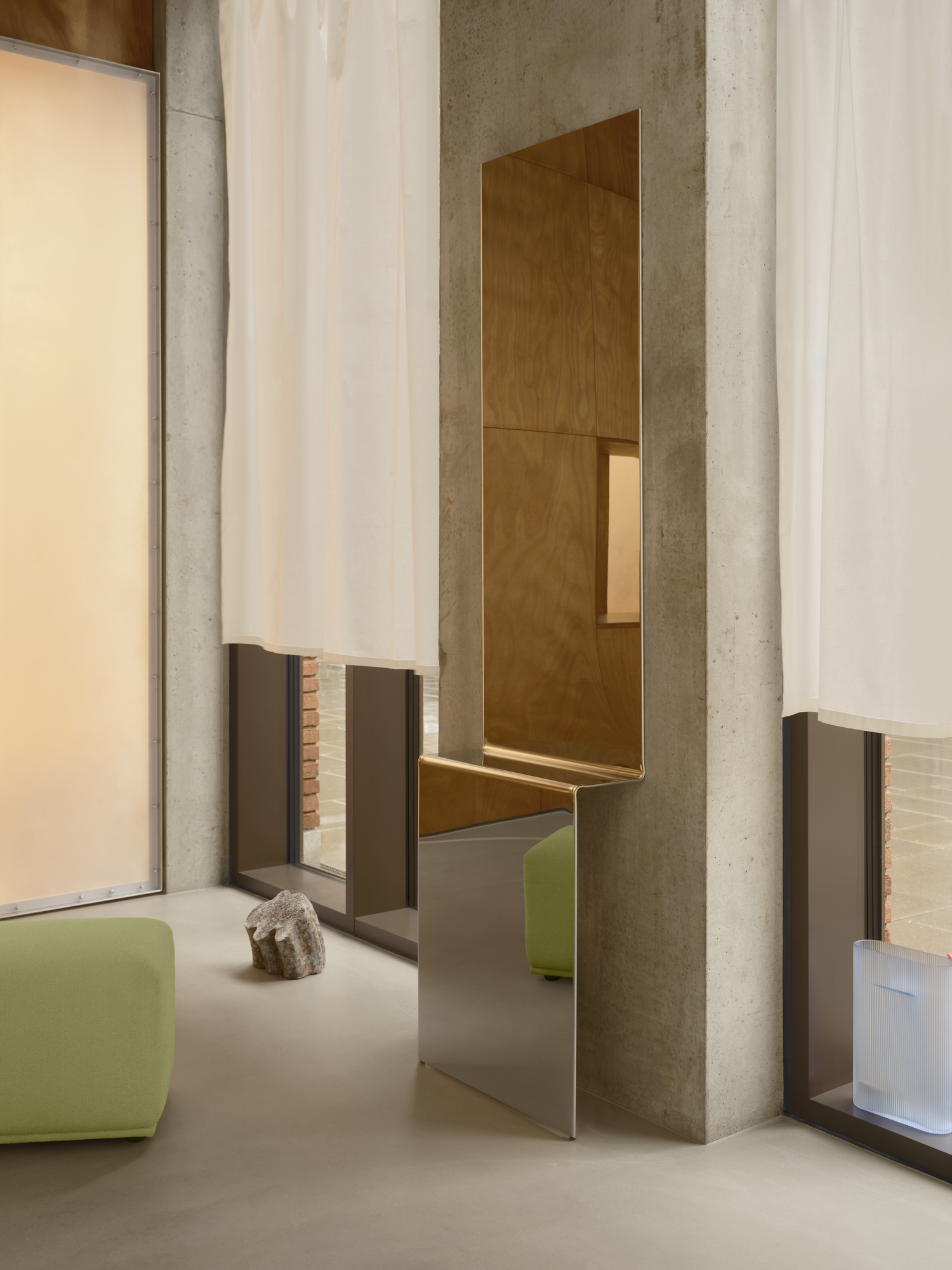 Muuto Pleat Mirror Polished Steel Full-Length Floor Mirror