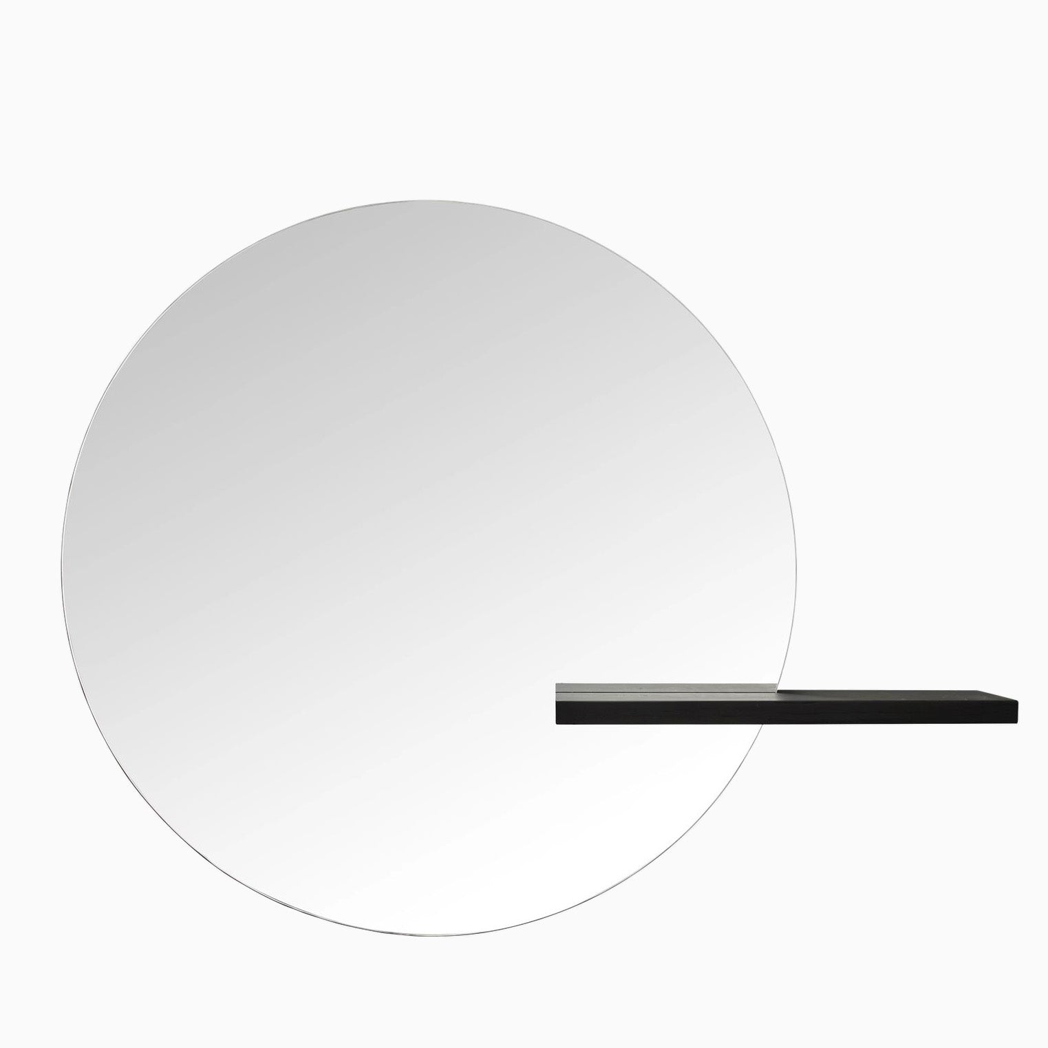 Bolia Shift Mirror Large Black Stained Oak Shelf