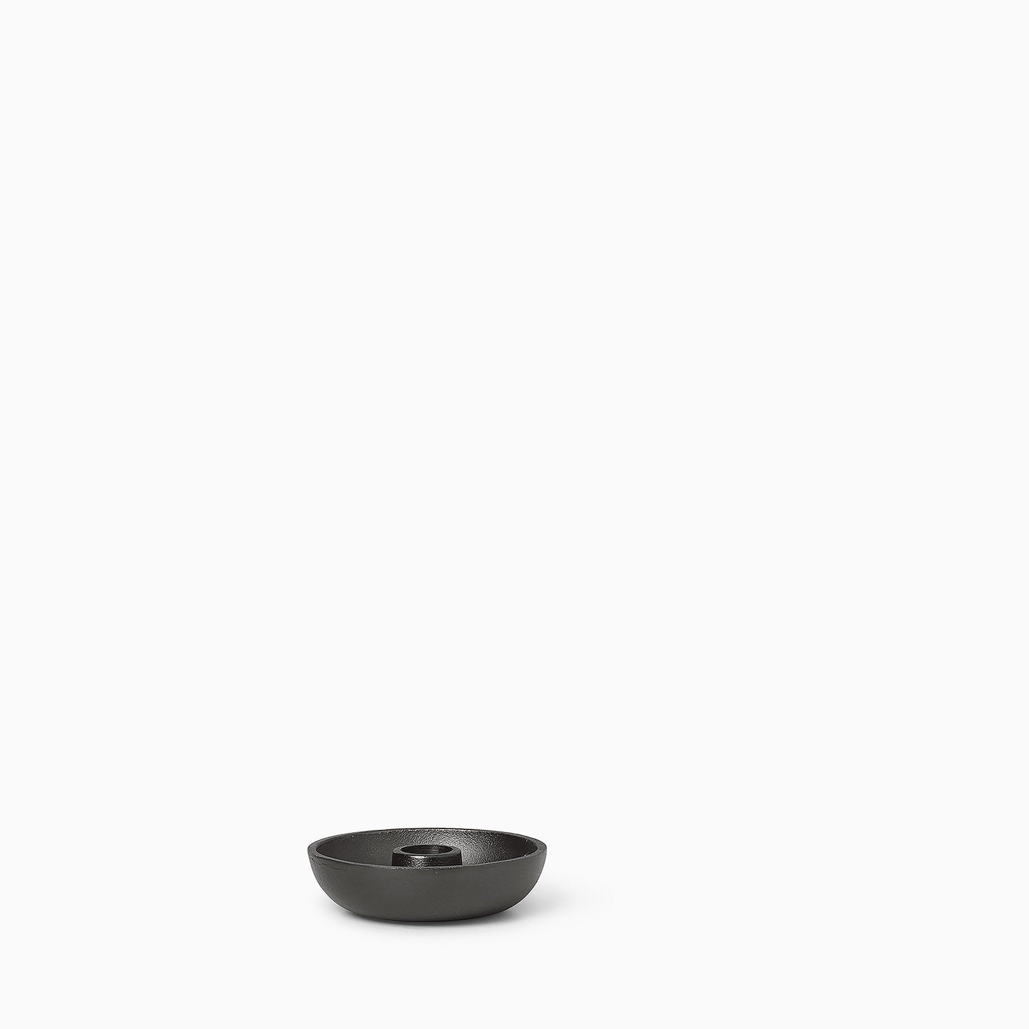 Ferm Living Bowl Candle Holder Single Blackened Aluminium