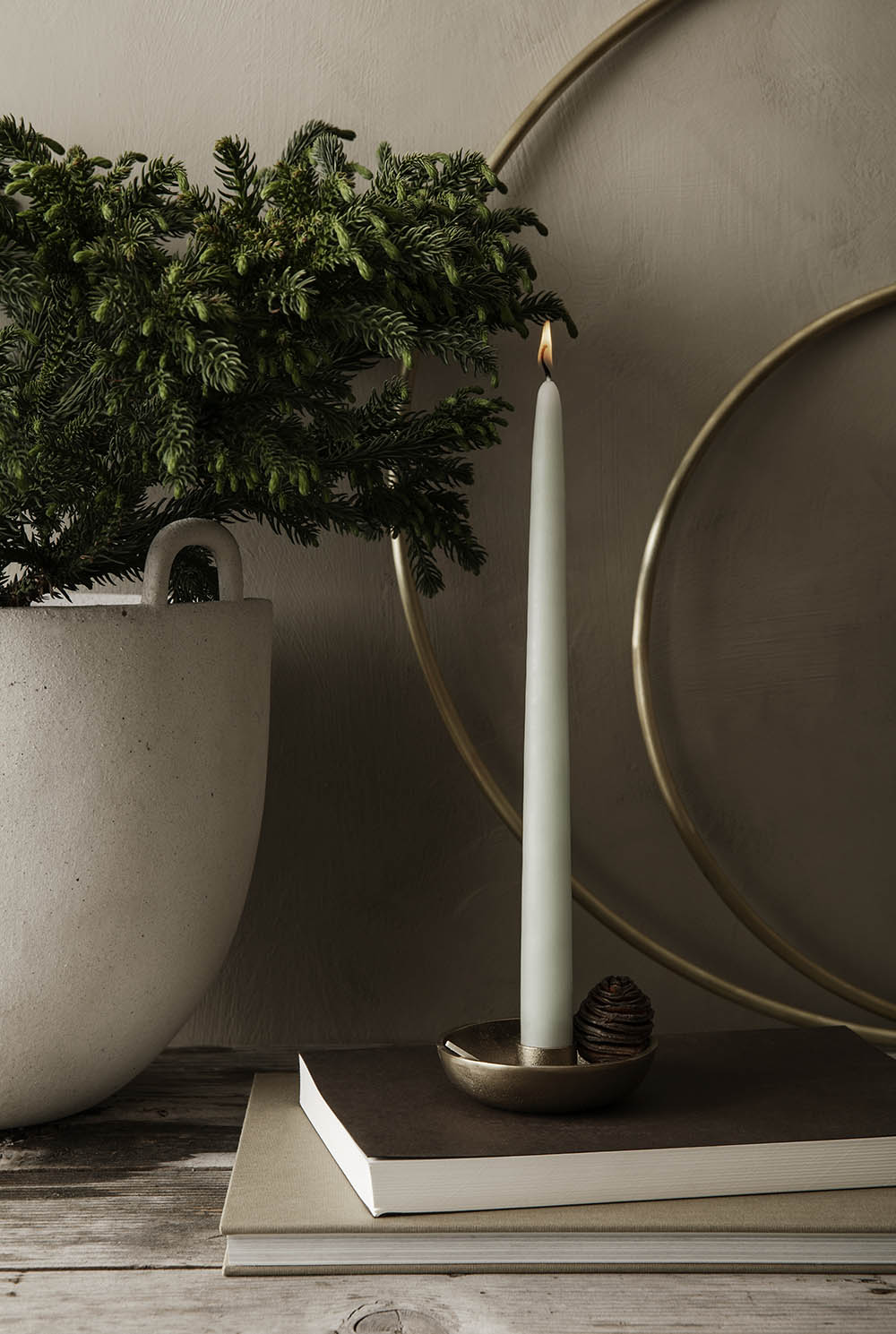 Ferm Living Bowl Candle Holder Single Brass