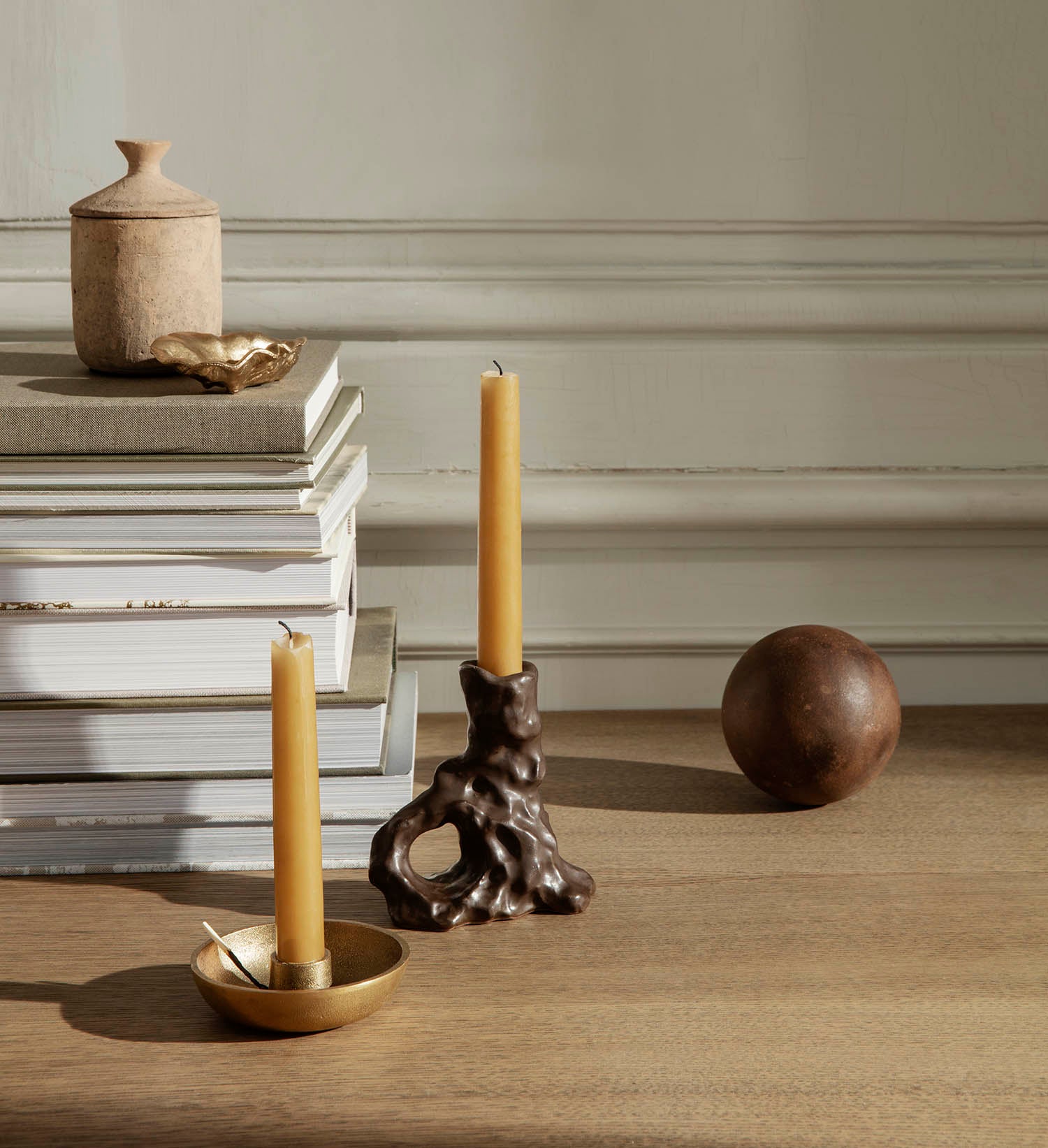 Ferm Living Bowl Candle Holder Single Brass