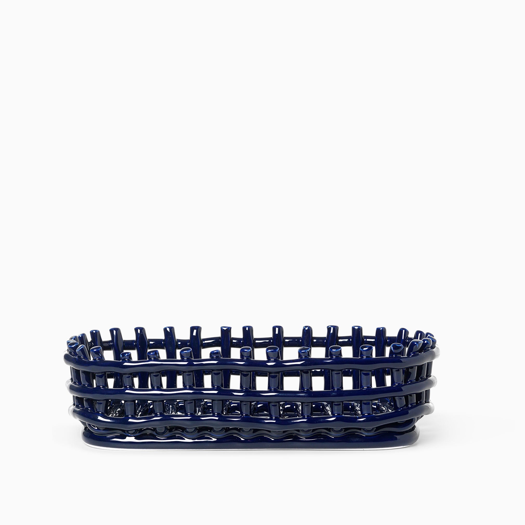 Ferm Living Ceramic Basket Oval Blue