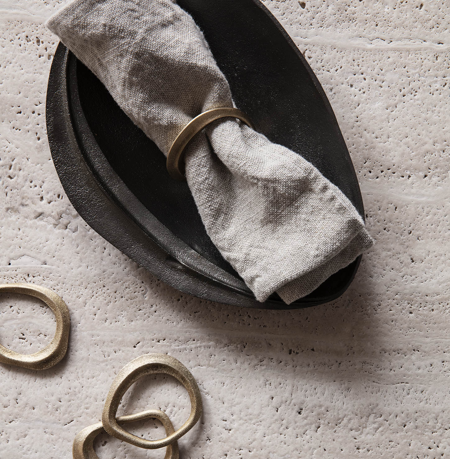 Flow Napkin Ring Brass