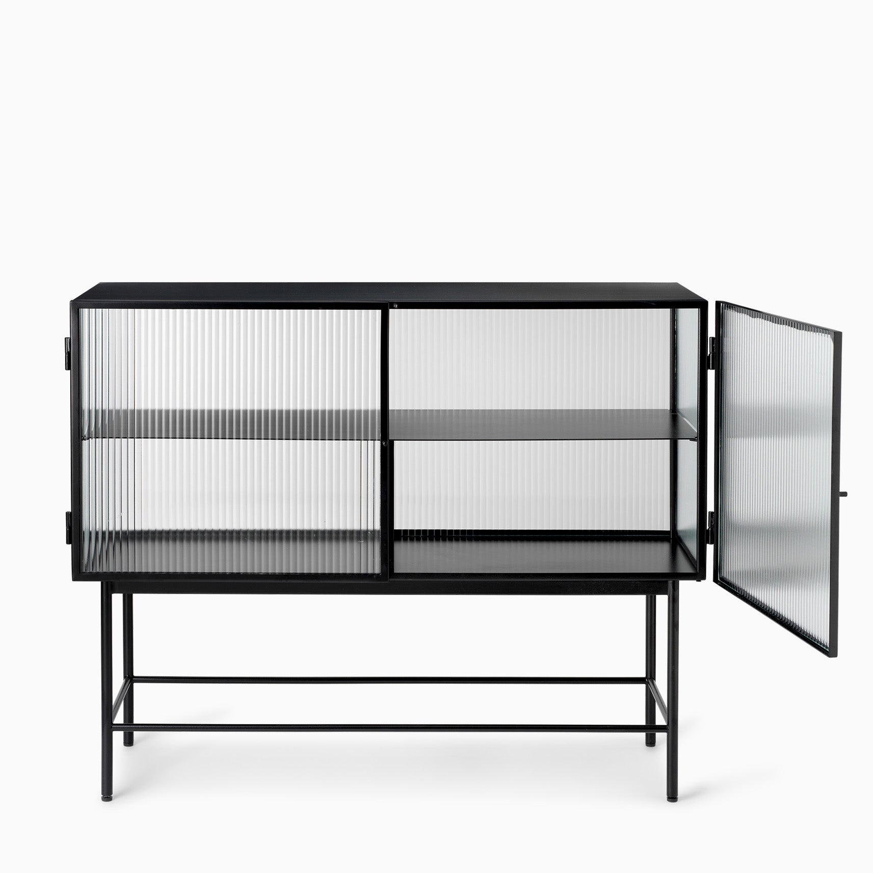 Ferm Living Haze Sideboard Reeded Glass Black