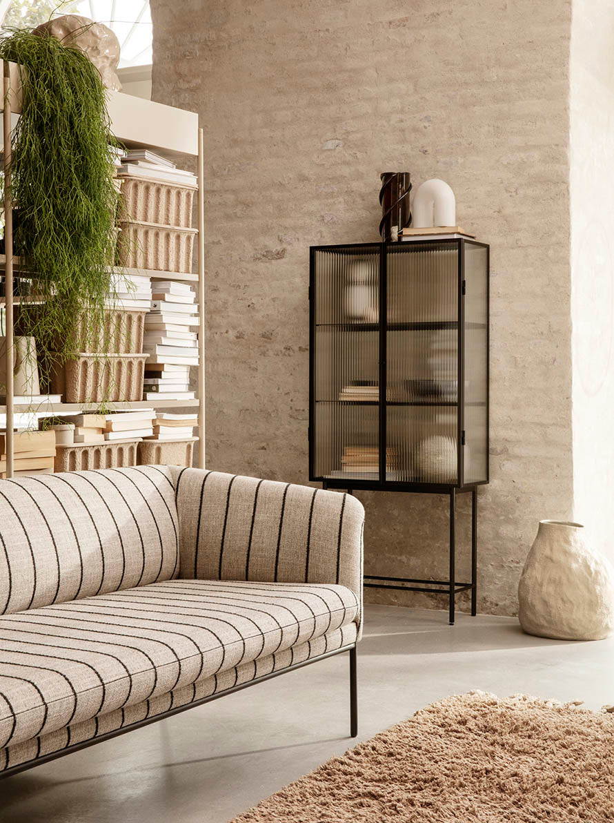 Ferm Living Haze Vitrine Reeded Glass Black