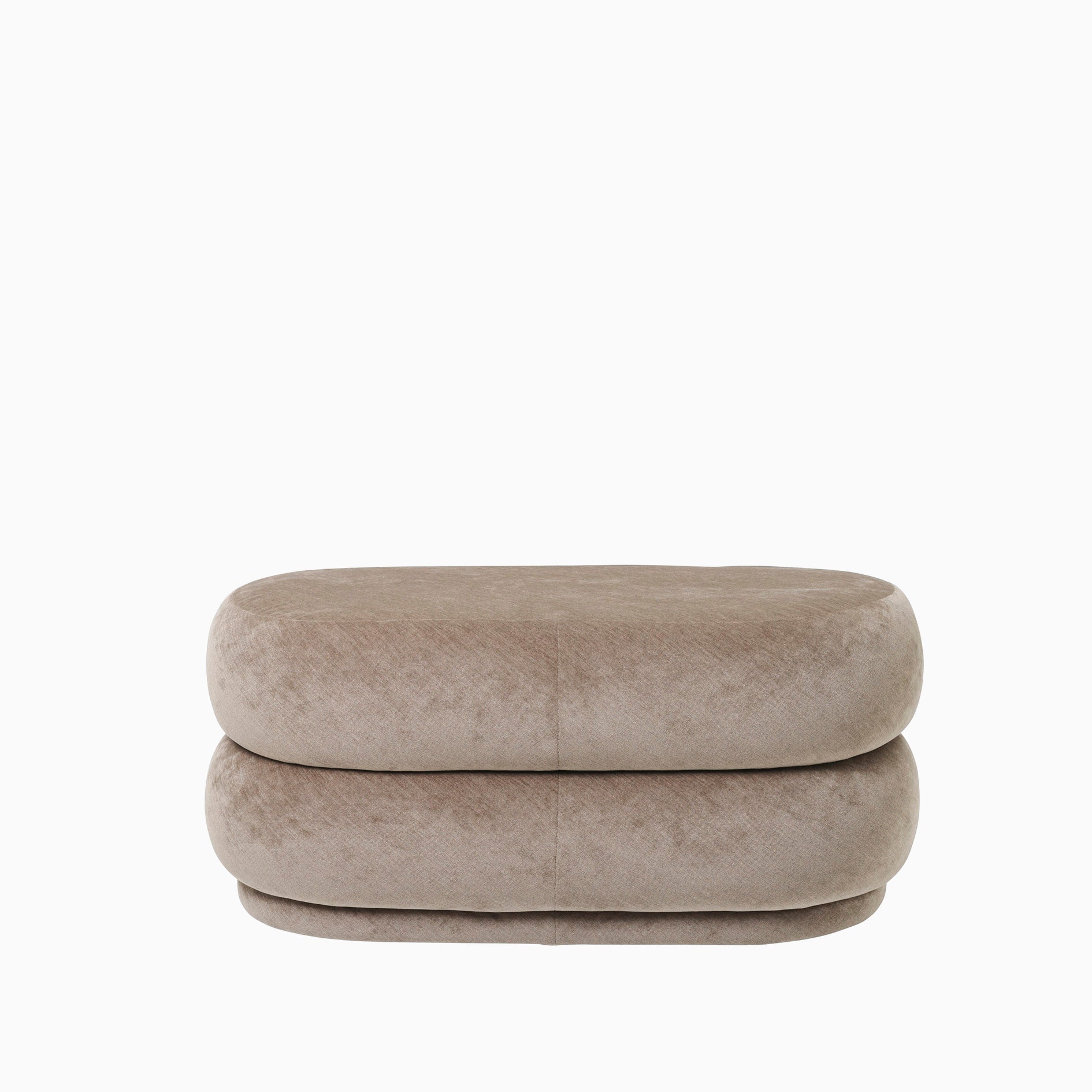 Ferm Living Pouf Oval Faded Velvet Beige