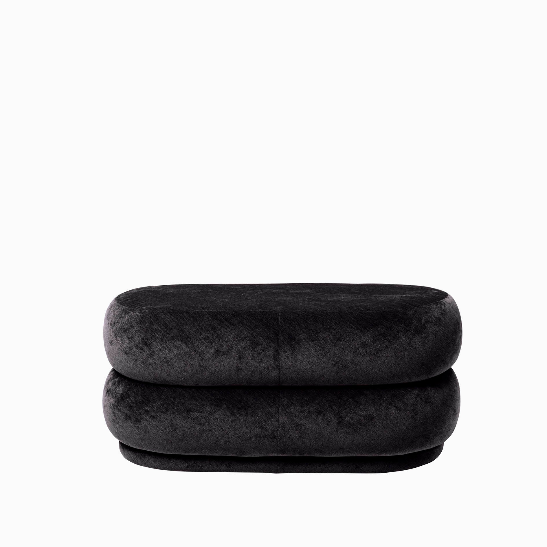 Ferm Living Pouf Oval Faded Velvet Mokka