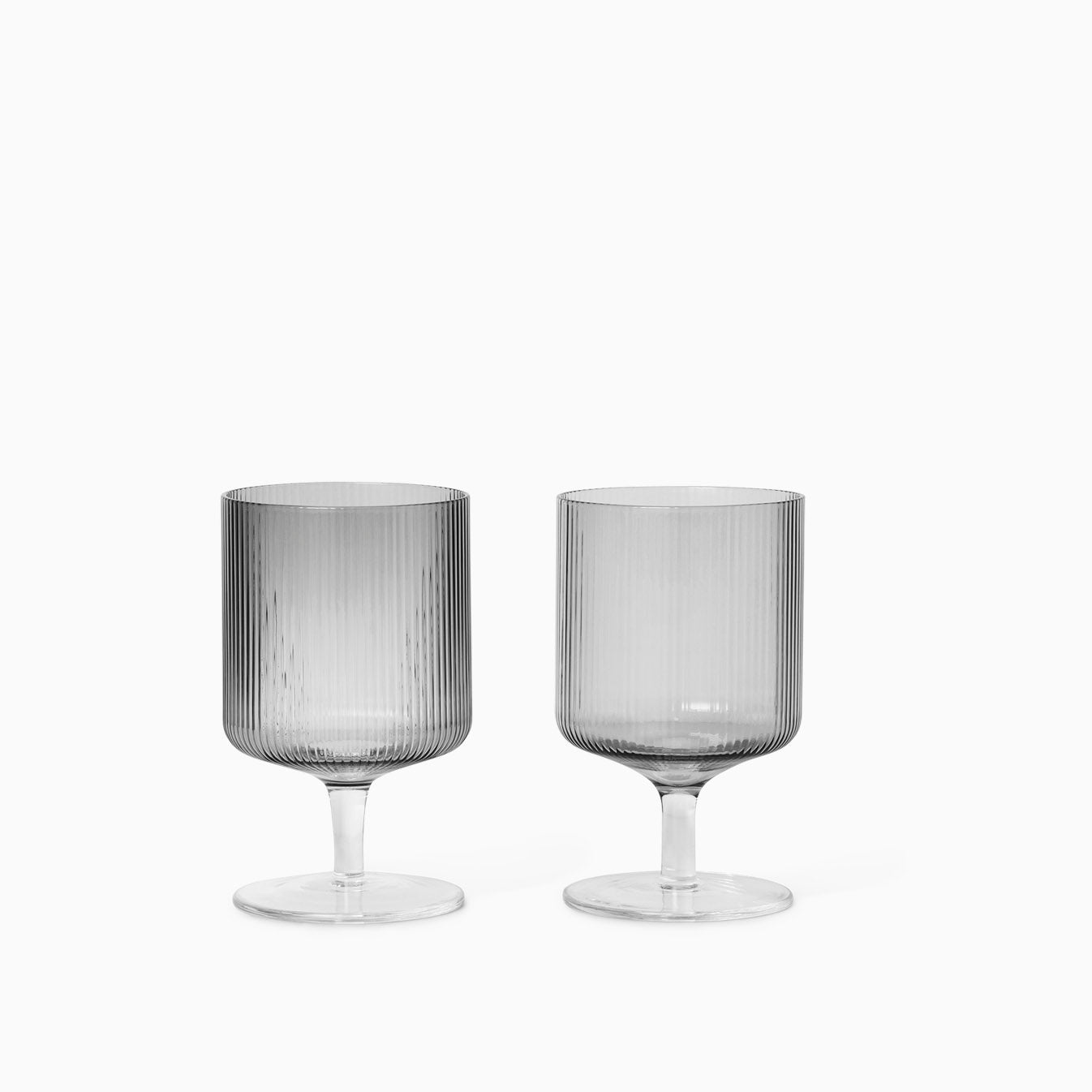 Ferm Living Ripple Wine Glasses Smoked