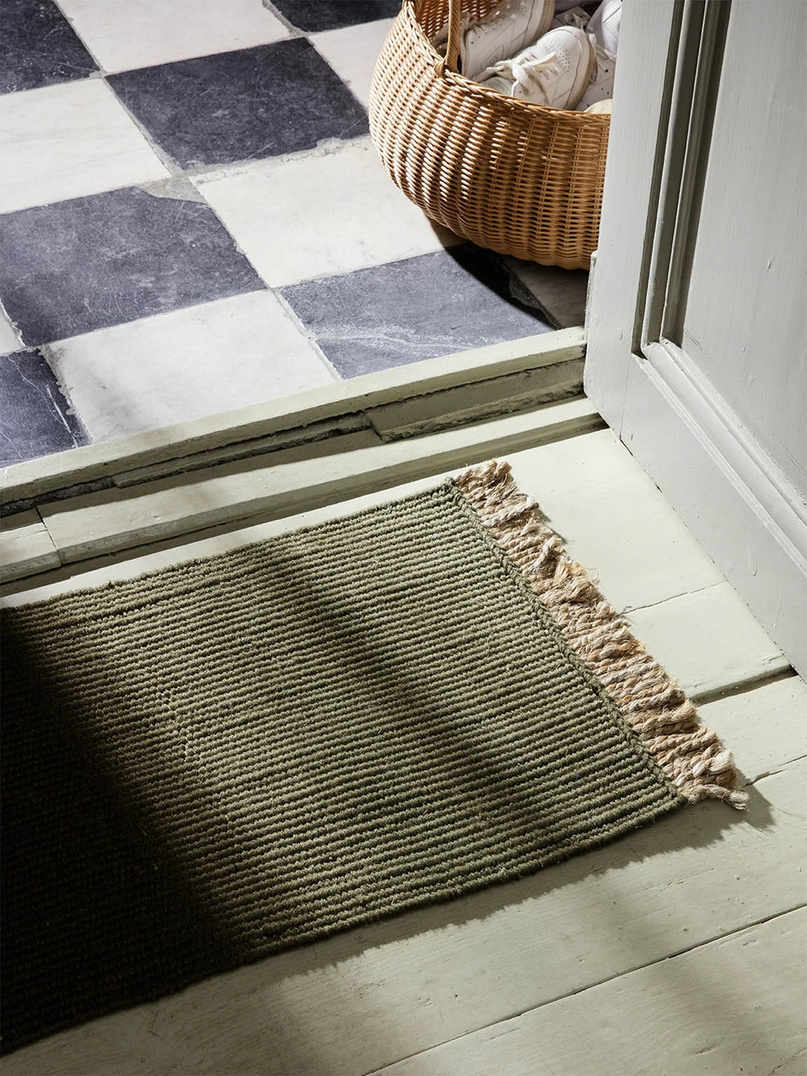 Ferm Living Block Mat Olive Natural