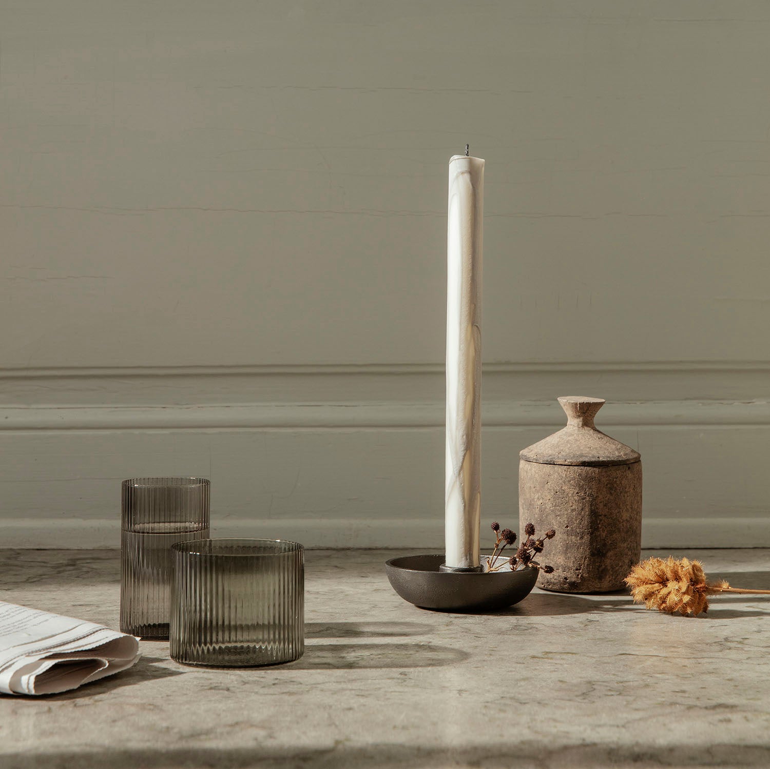 Ferm Living Dryp Candles Warm Grey