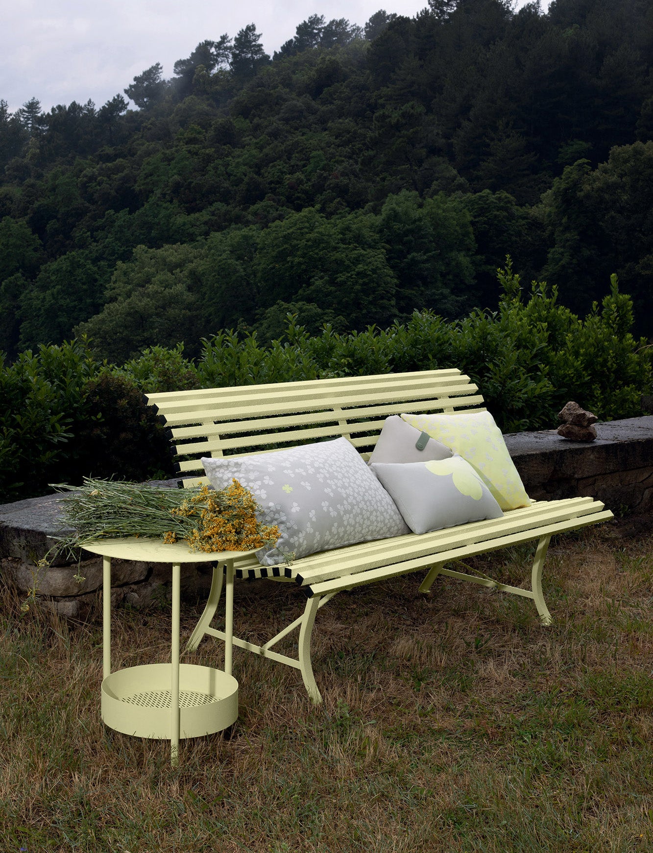 Fermob Louisiane Bench 150cm Frosted Lemon