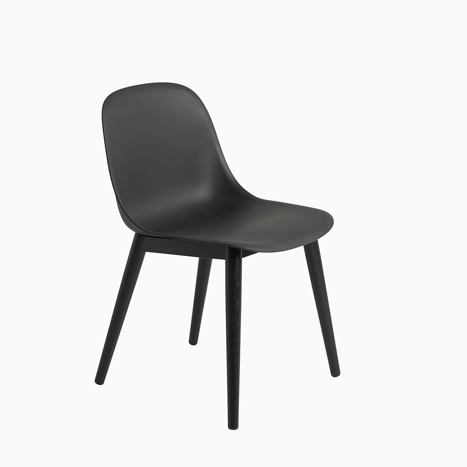 Muuto Fiber Side Chair Wood Base Black