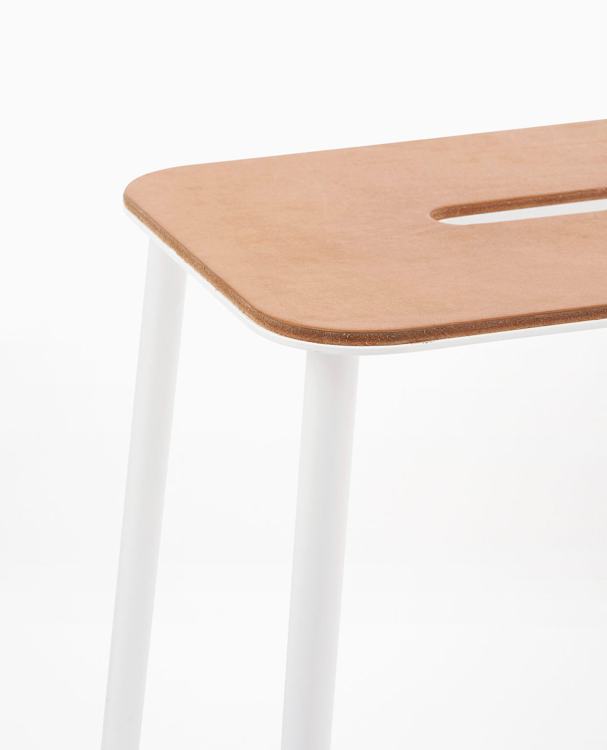 Frama Adam Stool H50 Leather White