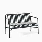 HAY Palissade Dining Bench Anthracite with Sky Grey Cushion