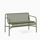 HAY Palissade Dining Bench Olive with Olive Cushion