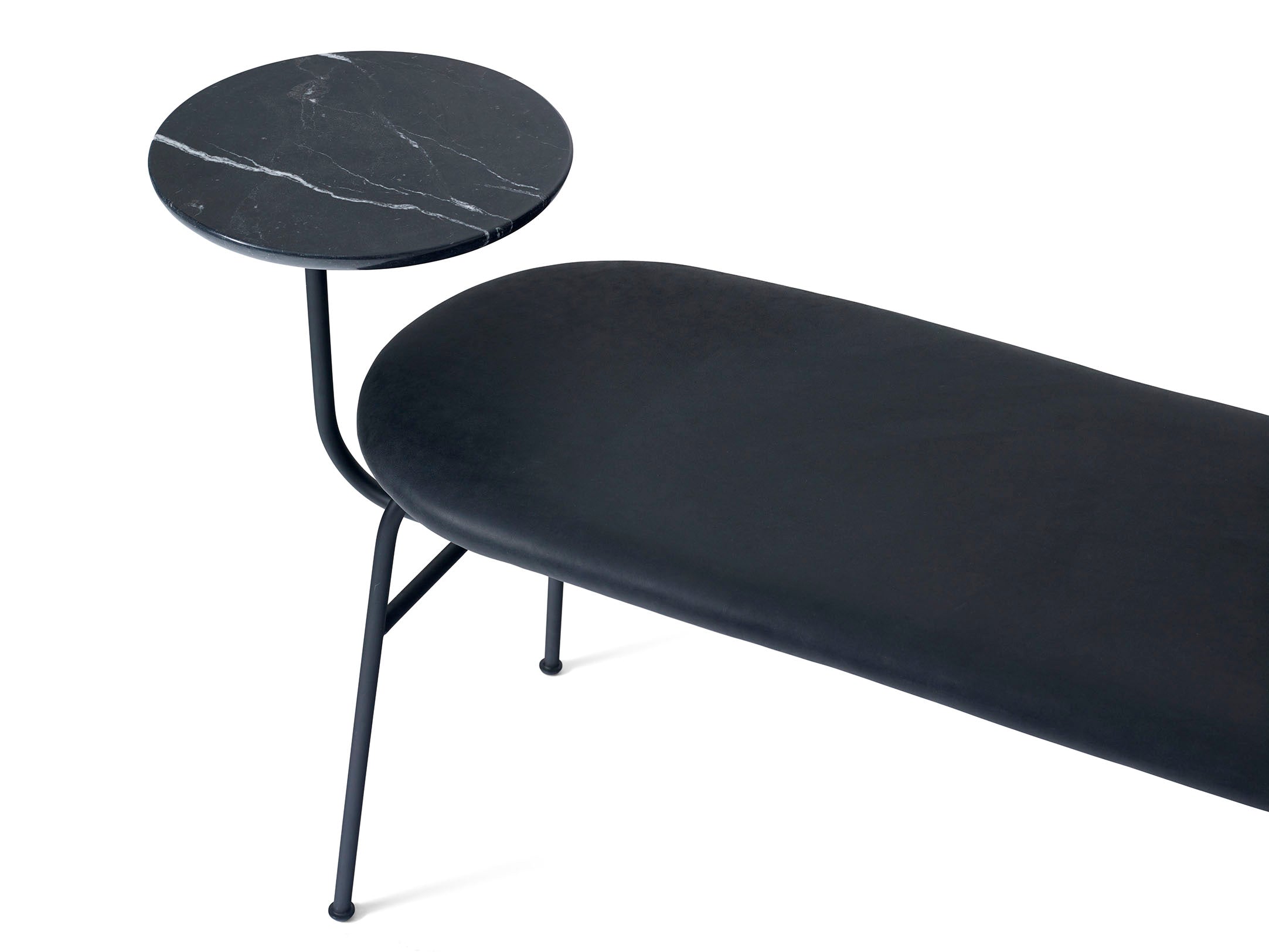 Menu Afteroom Bench Black Leather Top View