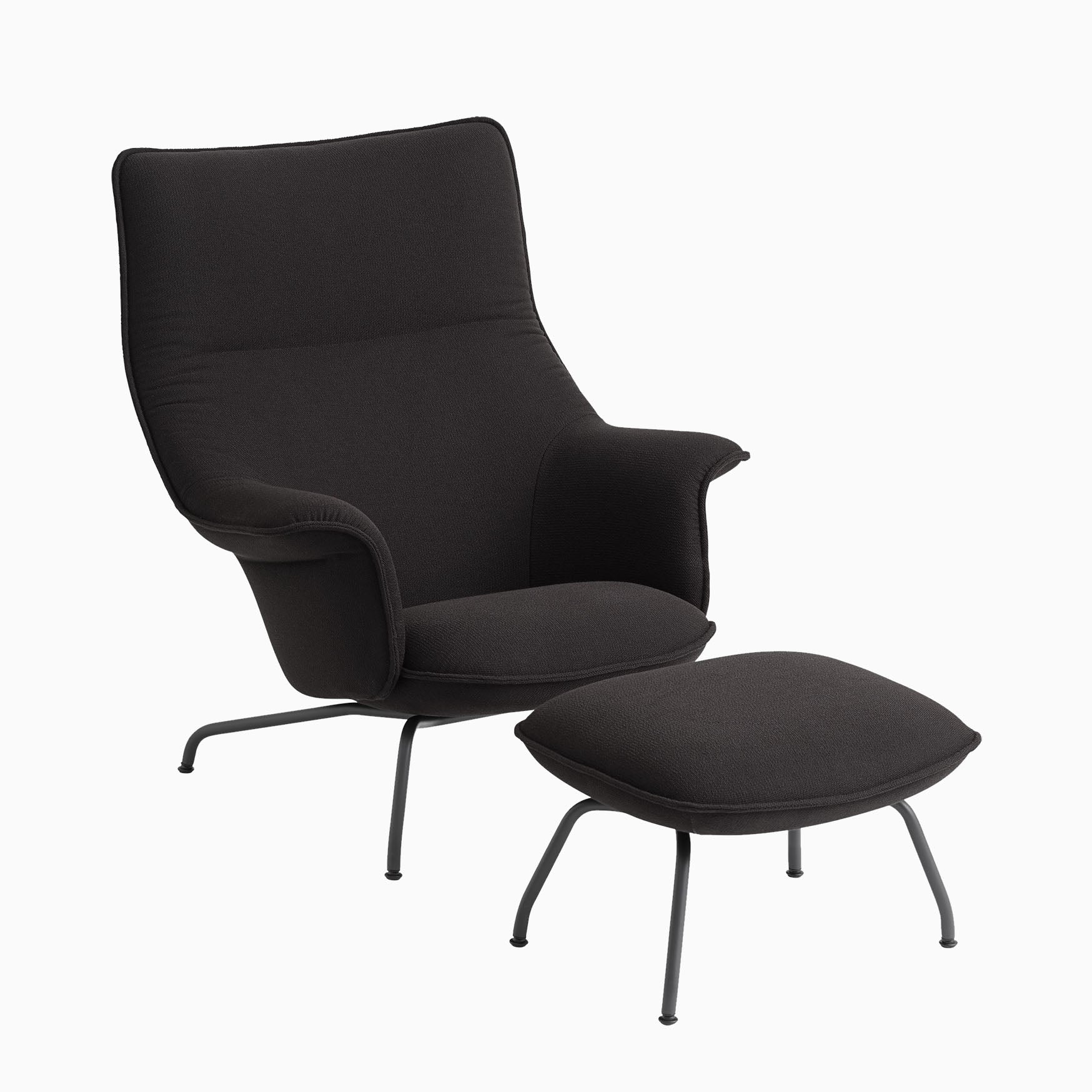 Muuto Doze Lounge Chair Ocean 3 Anthracite Black Base with Ottoman